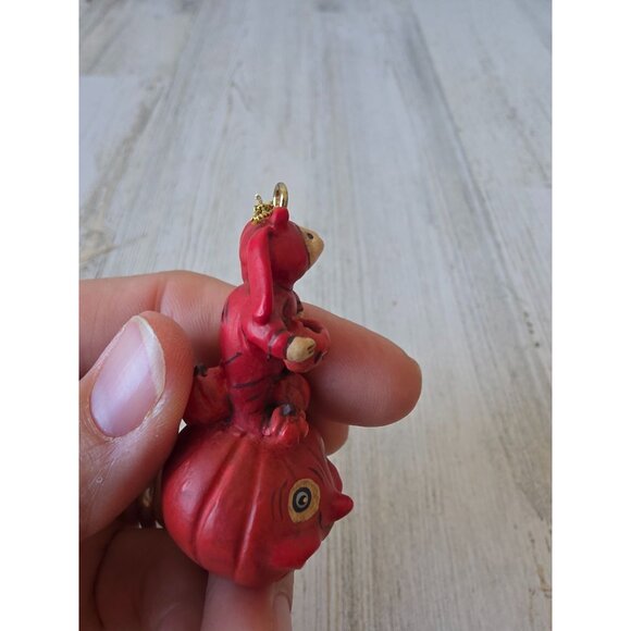Dept 56 polliwoggs mini double rabbit ornament pumpkin jack-o'-lantern Halloween - Picture 4 of 7